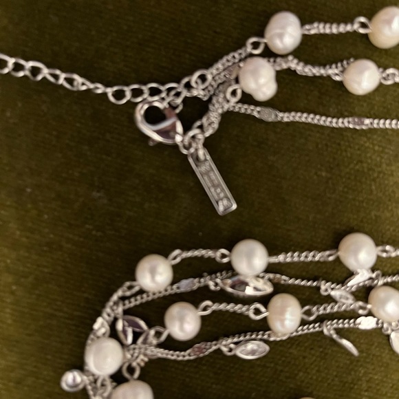 A thin 20” long 2-themed necklace. One necklace has a pearl like design and… - Picture 3 of 5